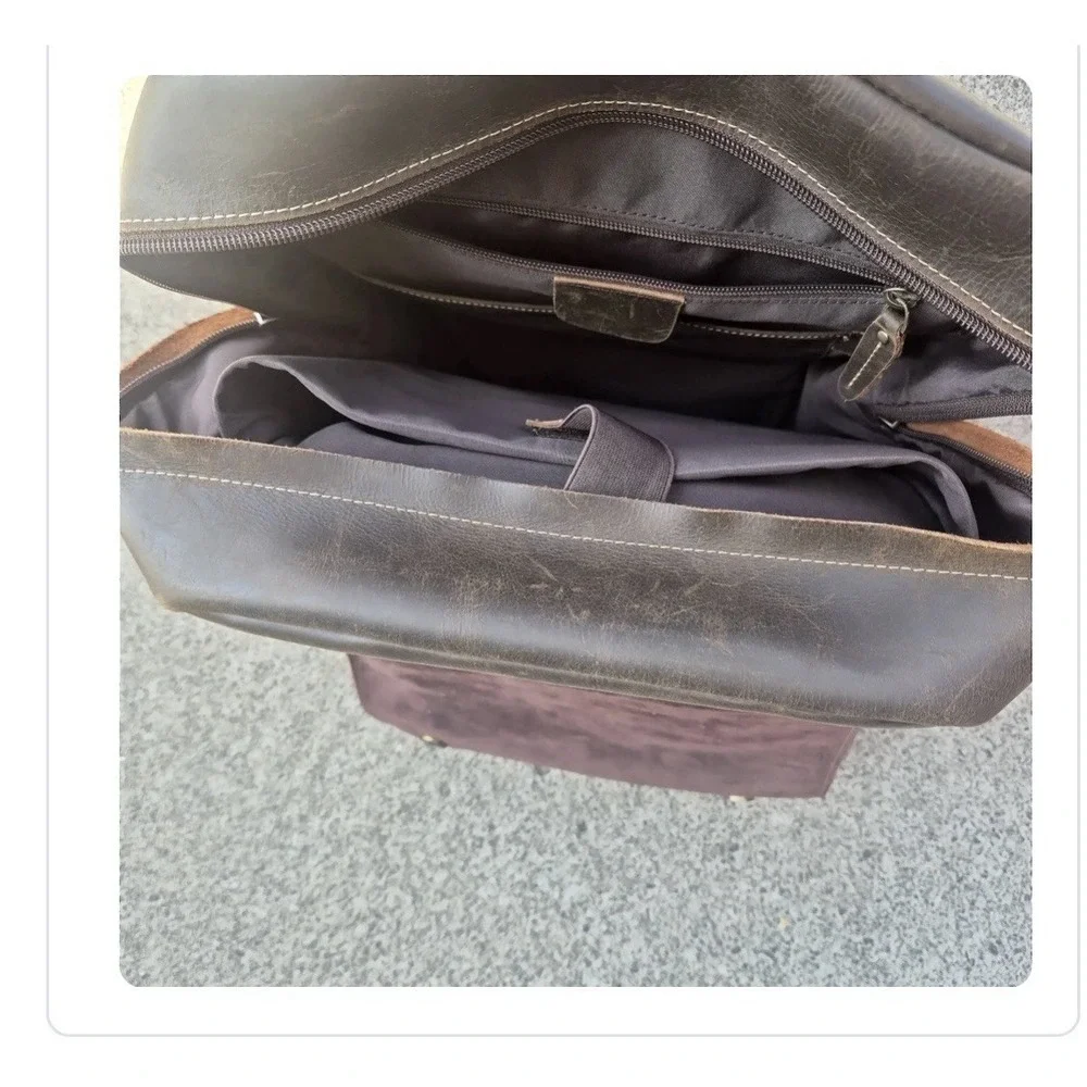 Genuine Leather Backpack Travel Bag Breatheable Men's Women's Fashion